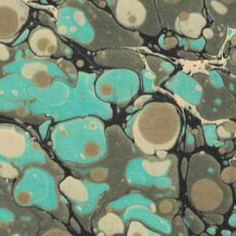 Hand Marbled Paper Stone Marble Pattern in Mint and Ivory ~ Berretti Marbled Arts